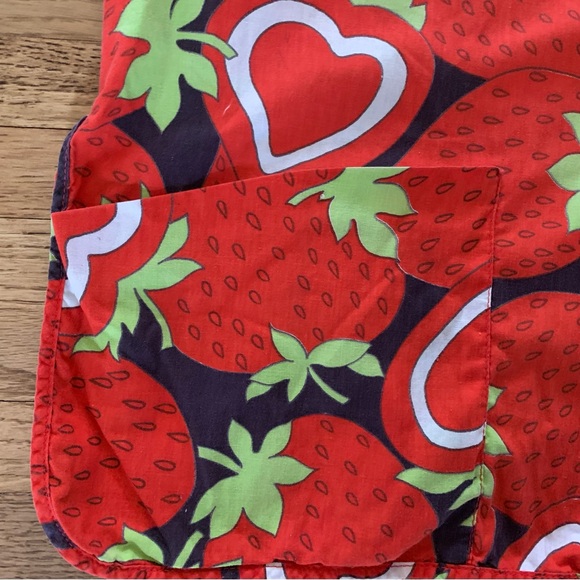 Vintage 1960s Strawberry & Heart Print Sleeveless Smock Top - M - Picture 5 of 11